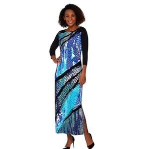 Bob Mackie wearable art maxi dress size 1X